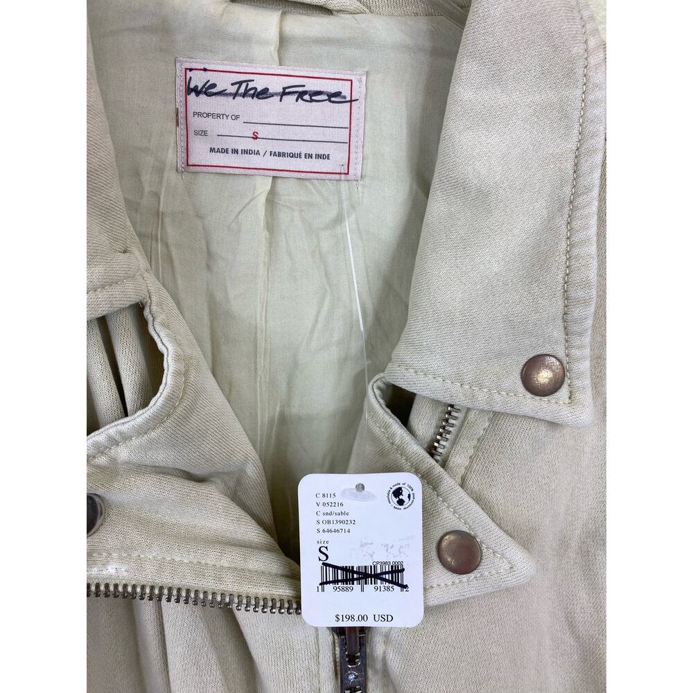 Free people rebel rebel knit moto jacket cream size small - Picture 6 of 6